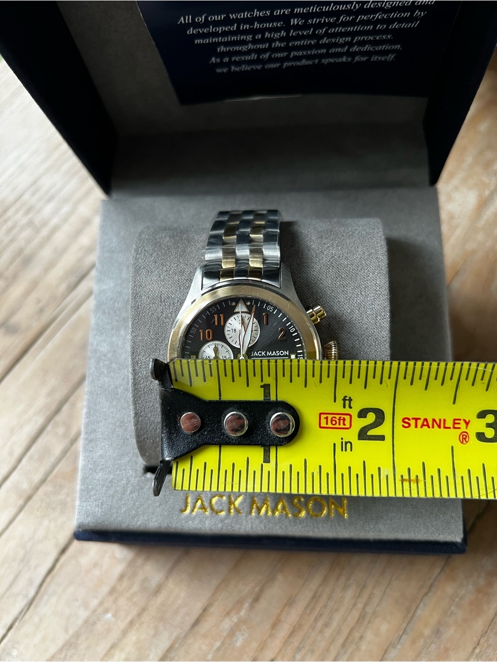 Jack Mason Women’s  Two-Tone Gold & Silver Chronograph Watch - Black Dial- New - Picture 9 of 10